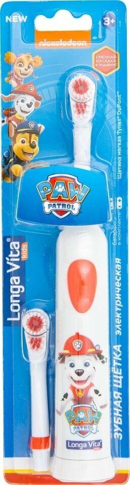 Longa Vita / Электрическая зубная щетка Paw Patrol ротационная и сменная насадка детская 1 шт