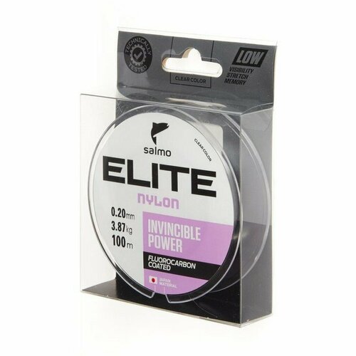 фото Леска монофильная salmo elite fluoro coated nylon, диаметр 0.2 мм, тест 3.87 кг, 100 м, прозрачная (комплект из 3 шт)