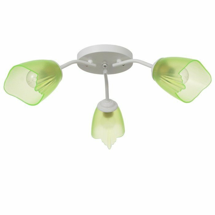 фото Люстра Оникс 3х15Вт E27 белый-зеленый 50х50х15см