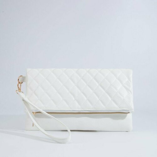 фото Сумка клатч , фактура стеганая, белый нет бренда