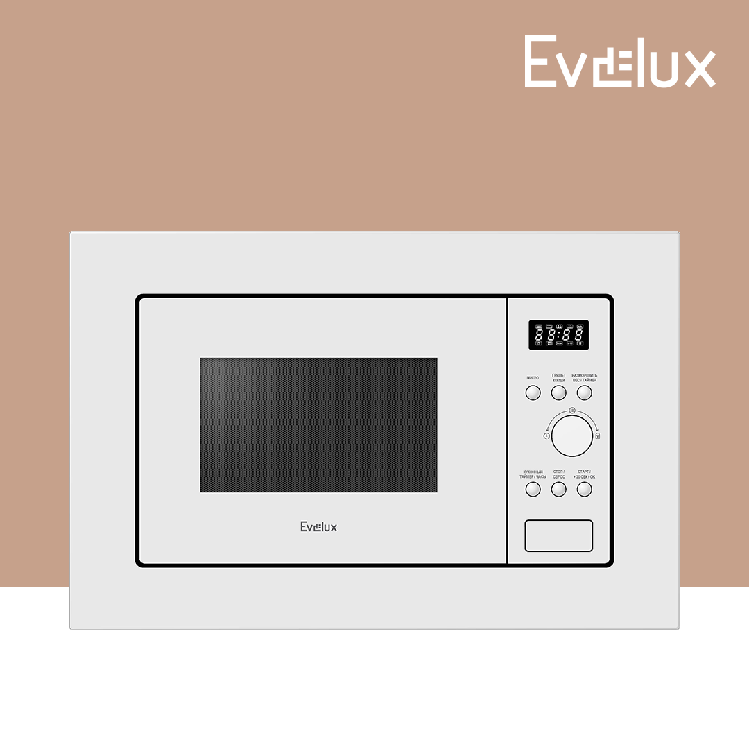 Микроволновая печь встраиваемая EVELUX MW 20 W (Цвет: White) - фотография № 6