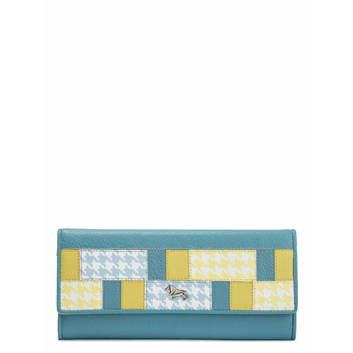 фото Кошелек labbra, фактура тиснение, голубой, желтый