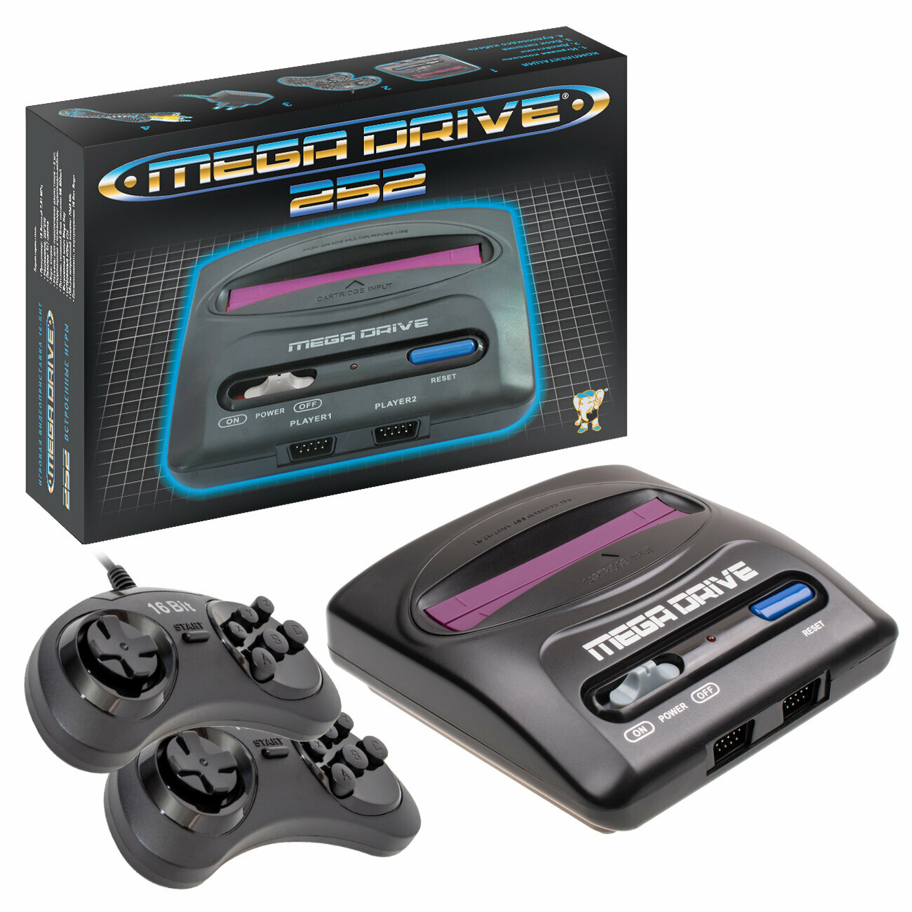 Игровая приставка 16-бит Mega Drive 2 lit 252 игры