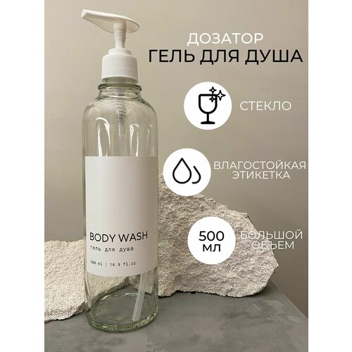 фото Дозаторы стеклянные для геля для душа polinium