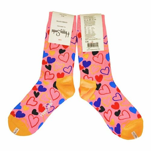 Носки Happy Socks, размер 36-40, красный, синий, розовый, бирюзовый