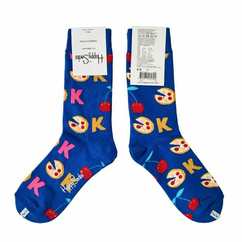 Носки Happy Socks, размер 36-40, красный, желтый, оранжевый, синий носки унисекс happy socks 1 пара классические размер универсальный серый