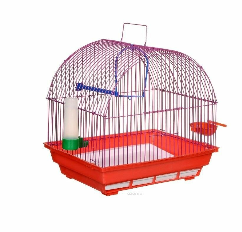 Клетка для птиц попугаев канареек полукруглая 35х28х35