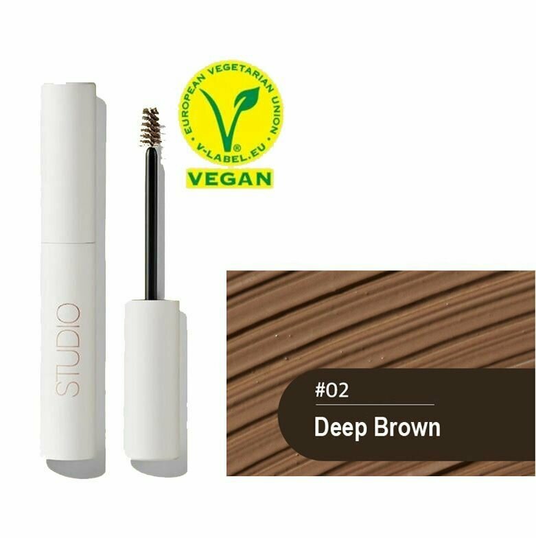 The Saem Тушь для бровей с тонкой кисточкой 4,5г Studio Slim Brow Mascara, оттенок 02 Deep Brown