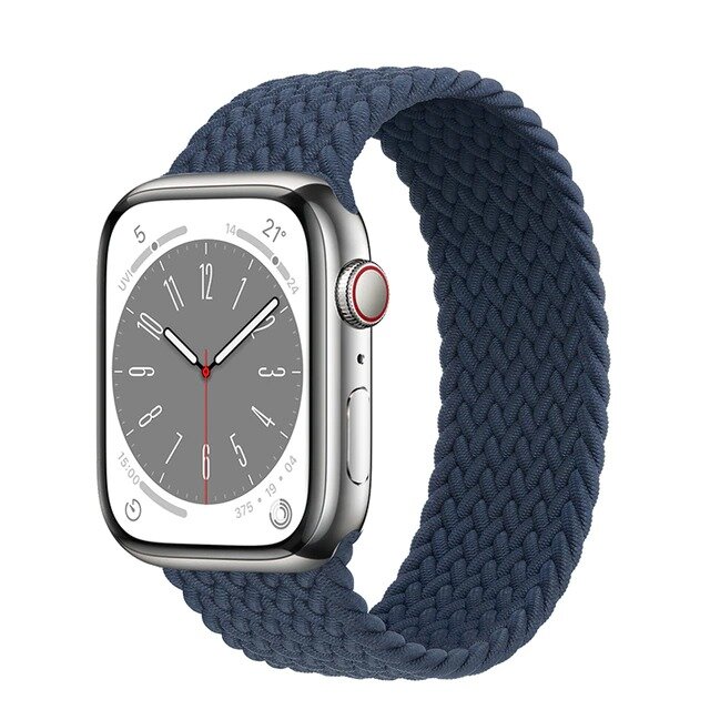 Нейлоновый ремешок для Apple Watch Series 1-9, SE, SE 2 и Ultra, Ultra 2; смарт часов 38 mm / 40 mm / 41 mm; размер S (135 mm); темно-синий