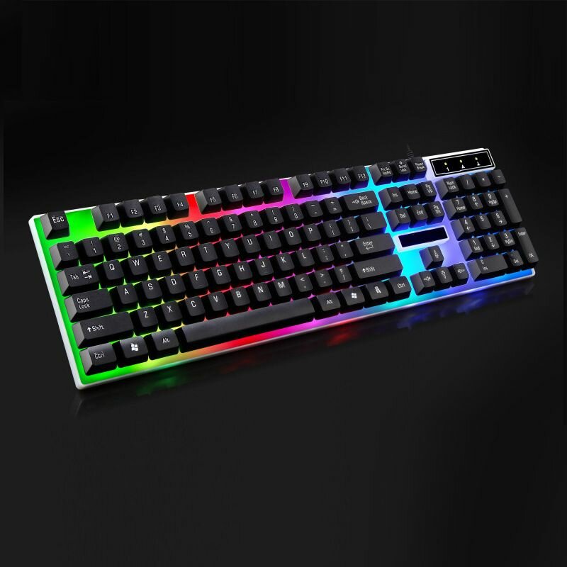Клавиатура, проводная механическая usb, семицветная светящаяся компьютерная клавиатура