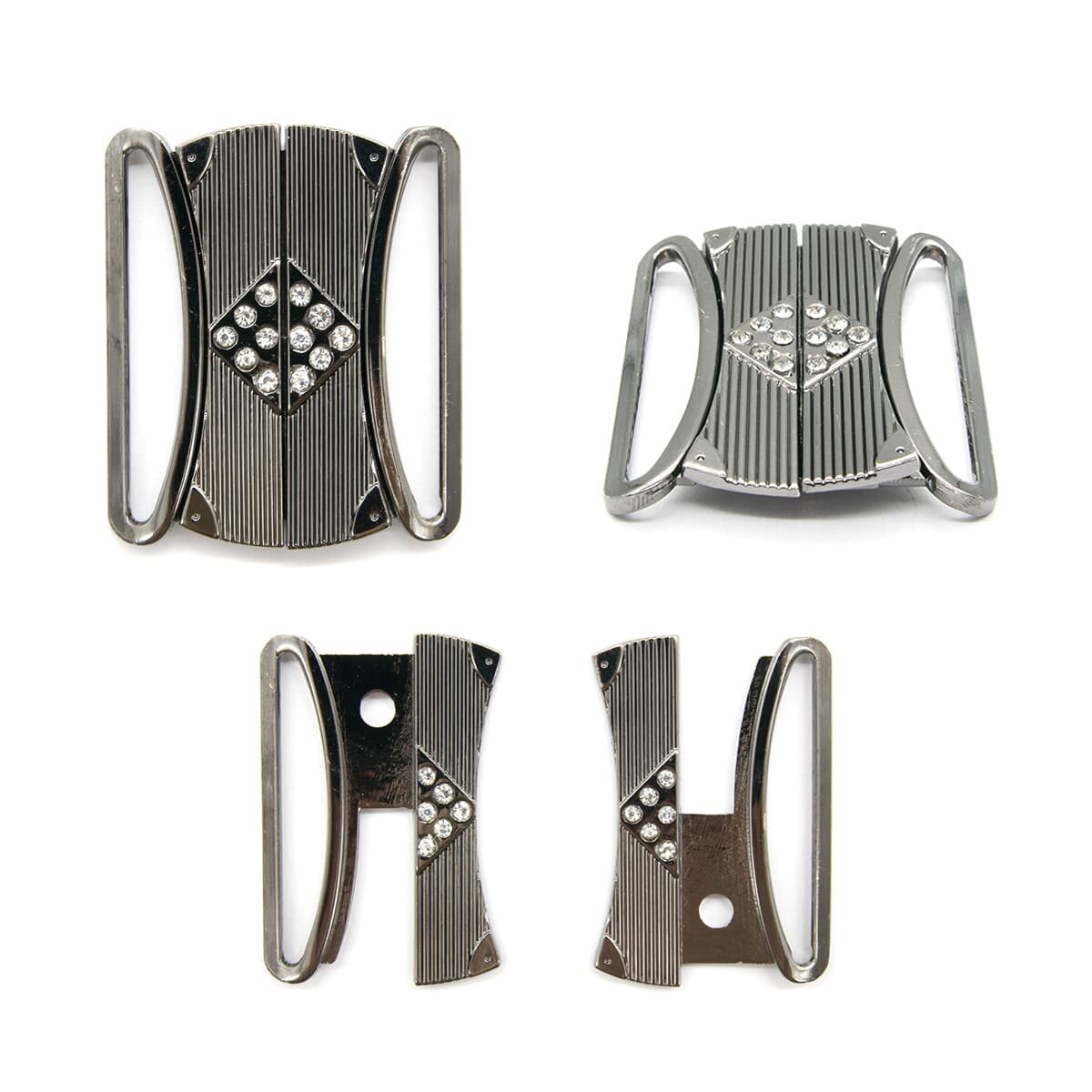 Пряжка для ремня Айрис, ГНУ13804, 40 мм, металл (черный никель), 4 шт — фото 1