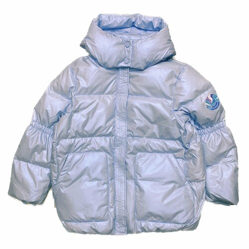 Куртка balabala, размер 140, голубой новый двухсторонний пуховик пальто средней и длинной длины до колена наполнитель белый утиный пух s 5xl
