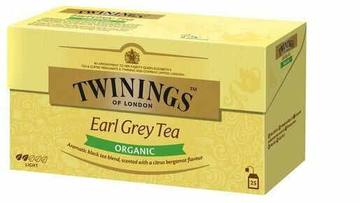 Чай черный Twinings Эрл Грей с бергамотом 25 пакетиков, 50 г (из Финляндии)