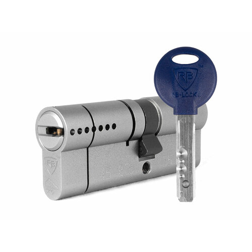 Цилиндр Rav Bariach Mars ключ-ключ (размер 38х33 мм) - Никель, Флажок