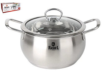 Кастрюля 2,0л нерж, со стекл. крышкой, 16*10,5см R-20s