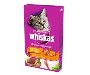 Сухой корм Whiskas для кошек вкусные подушечки с нежным паштетом с курица и индейка 350г