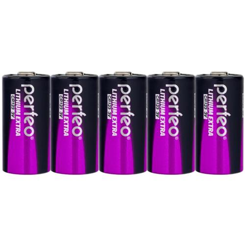 батарейки perfeo cr123 lithium литиевые цилиндрические 5шт 3v Батарейка Perfeo CR123/5SH Lithium Extra упаковка 5 шт