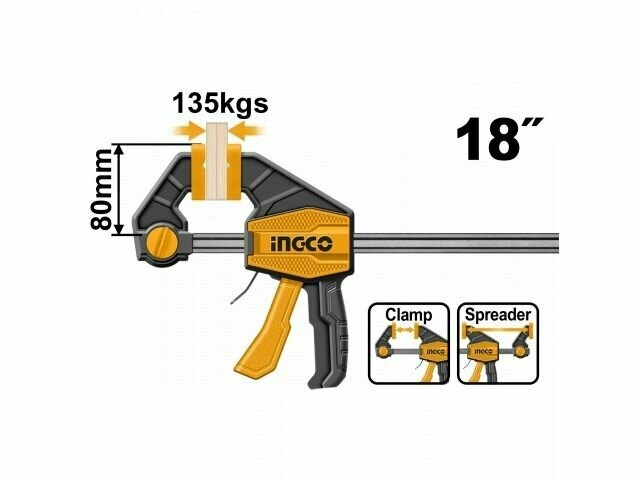 Струбцина быстрозажимная 80х450 мм INGCO HQBC18801 INDUSTRIAL