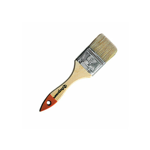 Кисть плоская, натуральная щетина, деревянная лакированная ручка П012 петрович (Артикул: 4100000187; Размер 50 мм)