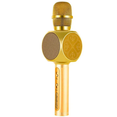 Караоке-микрофон YS-63 с Bluetooth, беспроводной со встроенной колонкой-динамиком (Золото)