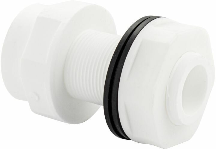 фото Штуцер - врезка в ёмкость 1 1/4", полипропиленовый, из АБС пластика