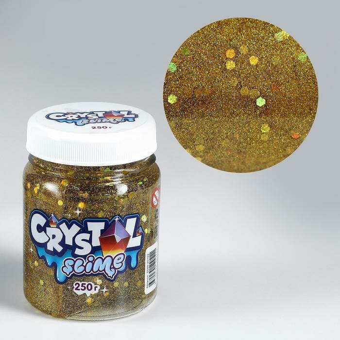 Слайм Космический песок Crystal slime, золотой, 250 г