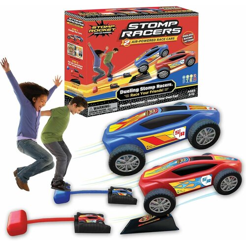 air power stomp rocket launcher toys famous game outdoor games sport toy fly shining led light rocket adjustable super stable Racers Dueling Car Launcher для детей - 2 гоночных автомобиля, 2 пусковые площадки - идеальная игрушка и подарок