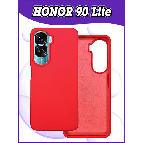 Чехол накладка Honor 90 Lite / Хонор 90 Лайт противоударный из качественного силикона с покрытием Soft Touch красный