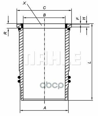 Гильза Цилиндра Mb Axor 1835-4143 (Om457.937-Om457.990) D128 Мм Std (A460 011 1310) Mahle Mahle/Knecht арт. 005WN0900