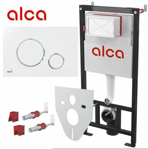 фото Alcaplast Set 4v1 для установки унитаза с панелью смыва белая хром AM101/1120-4:1 RU M770-0001