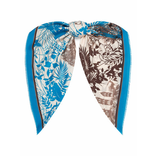 фото Платок eleganzza, натуральный шелк, 120х120 см, синий