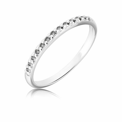 Кольцо VALTERA, серебро, 925 проба, родирование, фианит, размер 15.5, серебряный amberholl серебряное кольцо в классическом стиле с янтарём лимонного цвета амарант