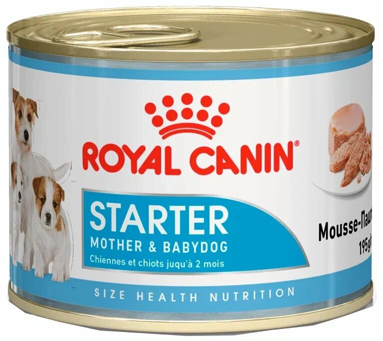 Влажный корм для кормящих собак и щенков Royal Canin Starter Mousse 1 уп. х 1 шт. х 195 г