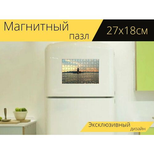 Магнитный пазл Девичья башня, стамбул, турция на холодильник 27 x 18 см.