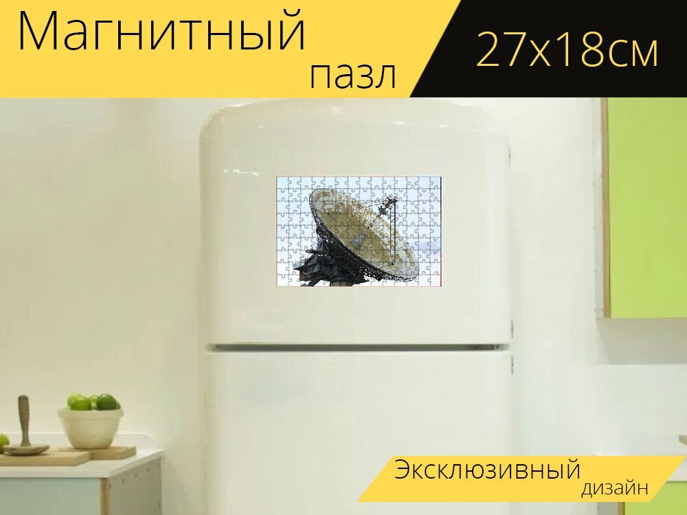 Магнитный пазл "Латвия, ирбене, радио" на холодильник 27 x 18 см.