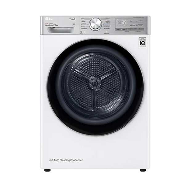 Сушильная машина LG DC90V9V9E - тепловой насос, 9 кг, DUAL Inverter, EcoHybrid™, самоочистка, Wi-Fi