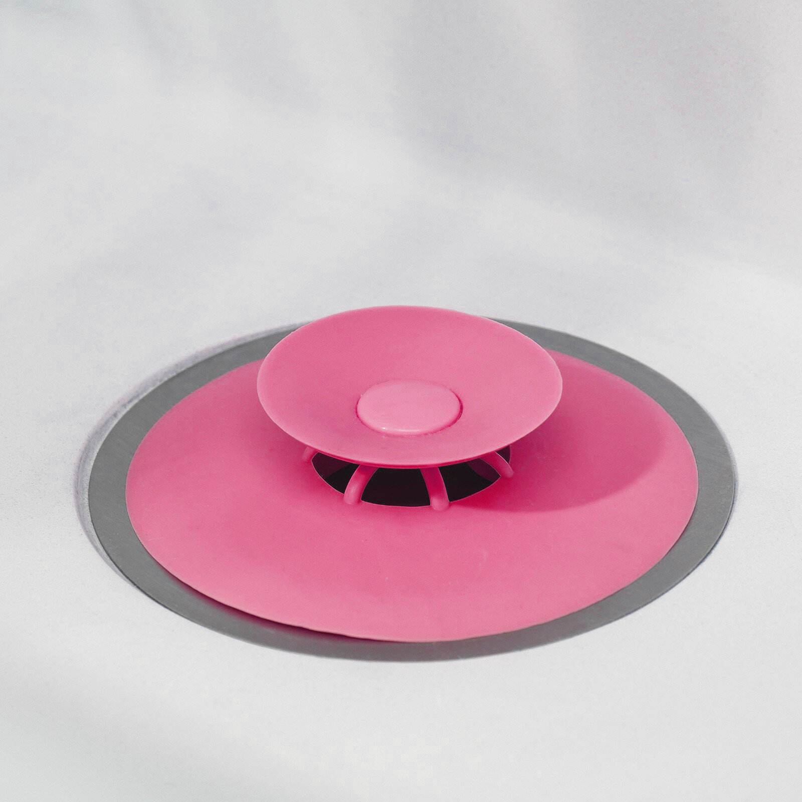 Фильтр для раковины "Летающая тарелка", цвет розовый - фотография № 1