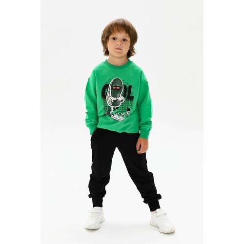 фото Костюм , размер 128, зеленый, черный superkinder