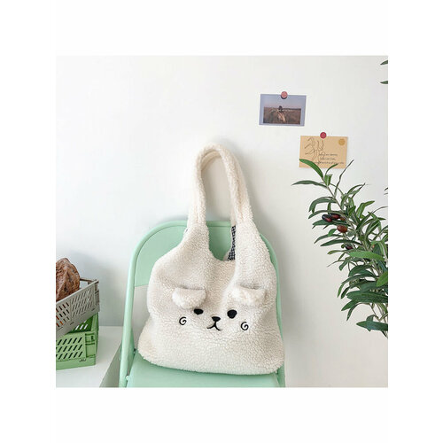 фото Сумка шоппер picano bejd1113white, фактура вязаная, бежевый