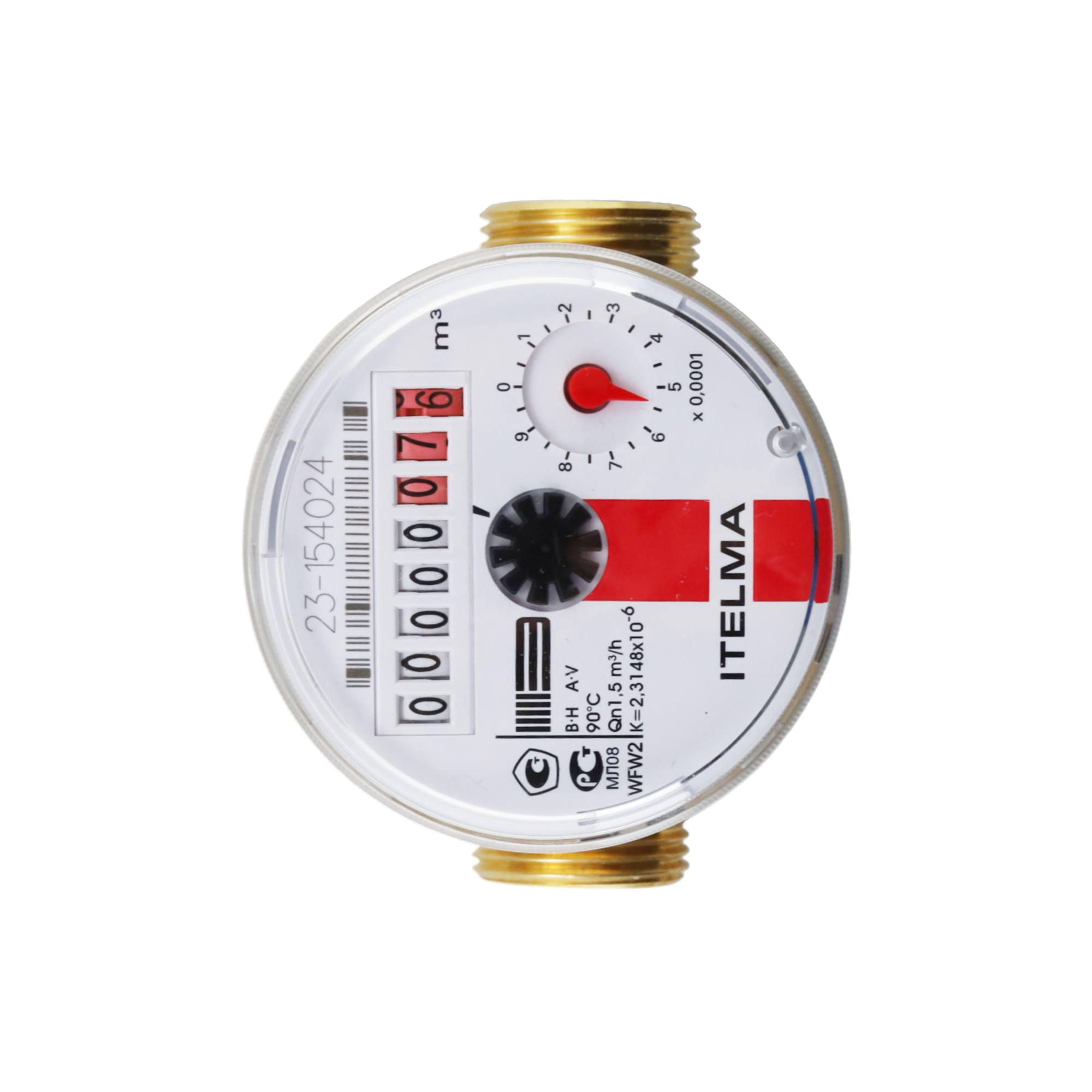 Счетчики воды ITELMA WFK & WFW 20 (L=80 мм, Dn=15 мм) (1+1 шт.) - фотография № 5