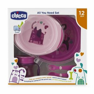 Набор детской посуды Chicco 12 м+, 5 предметов, розовый
