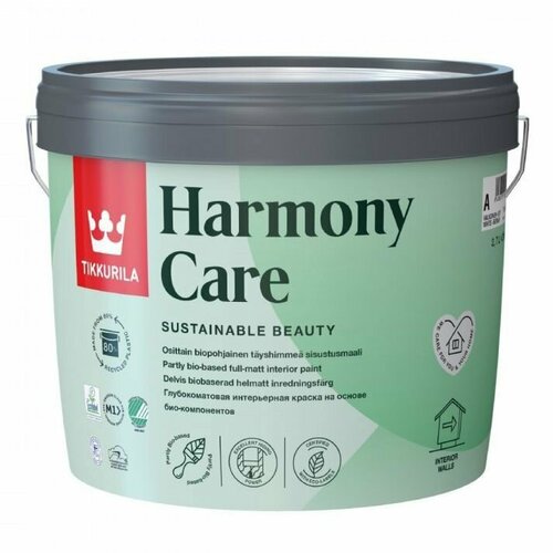 TIKKURILA HARMONY CARE краска интерьерная, глубокоматовая, база C (9л) tikkurila вд краска интерьерная perfecta c глубокоматовая 0 9л