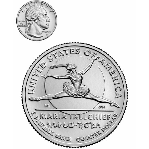 Монета Женщины Америки  Балерина Мария Толлчиф 25 центов, 2023 год, США (10) клуб нумизмат монета эскалин нидерланд 1752 года серебро мария тереза