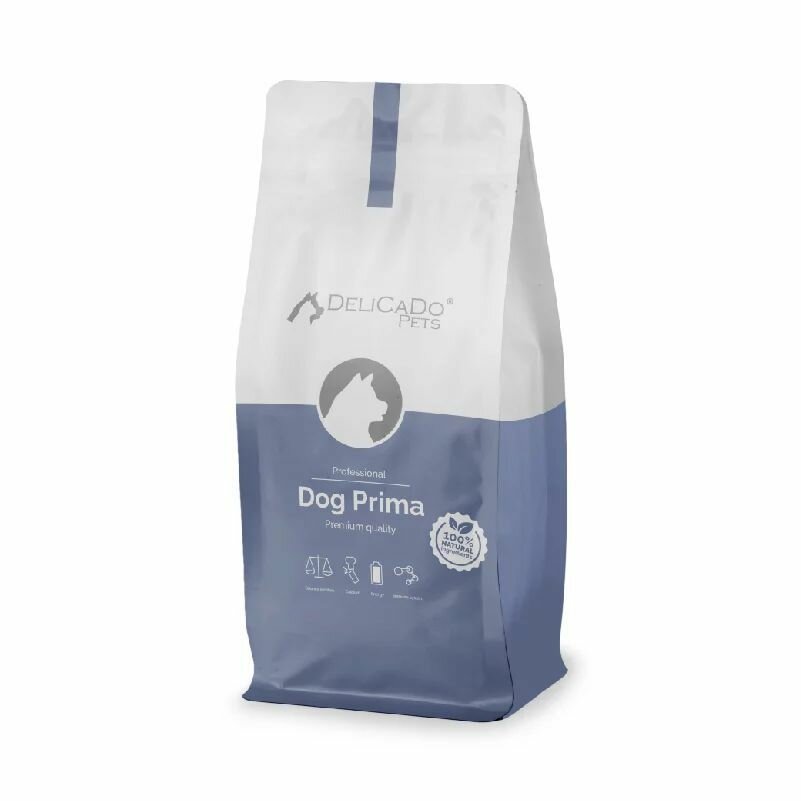"Delicado DOG Prima" - корм для крупных и средних пород собак с мясом говядины и индейки