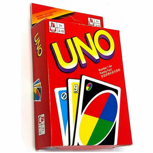 UNO Настольная карточная игра для детей и взрослых уно, 14 х 9,5 х 2 см, 0129Е