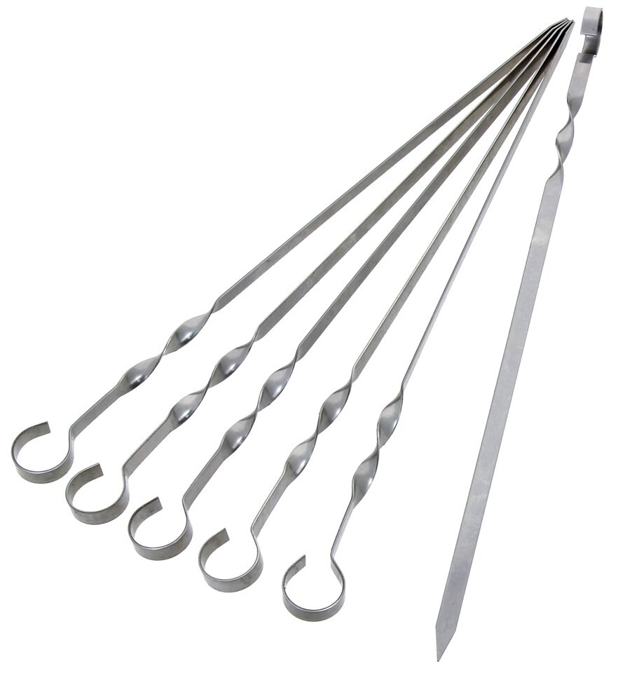 Шампур плоский 610 10  1 5мм  нерж  сталь Бастион Пром  комплект 5 шт  