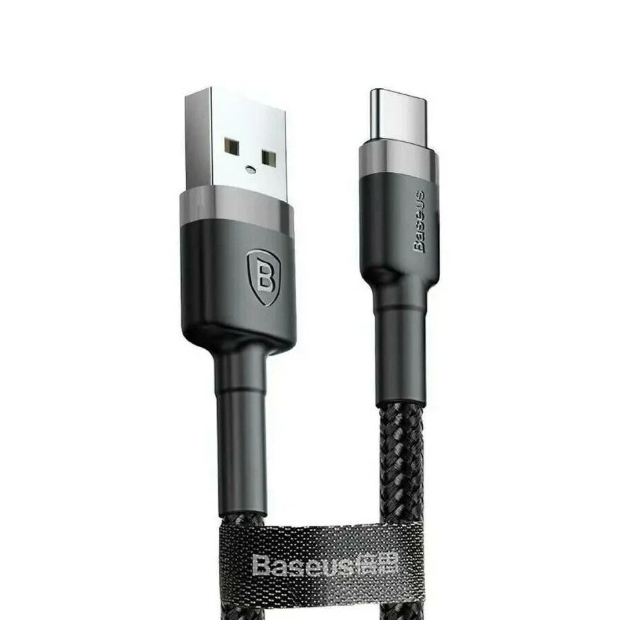 Кабель Baseus Cafule USB - USB Type-C (CATKLF-CG1) 2м черный/серый — фото 1