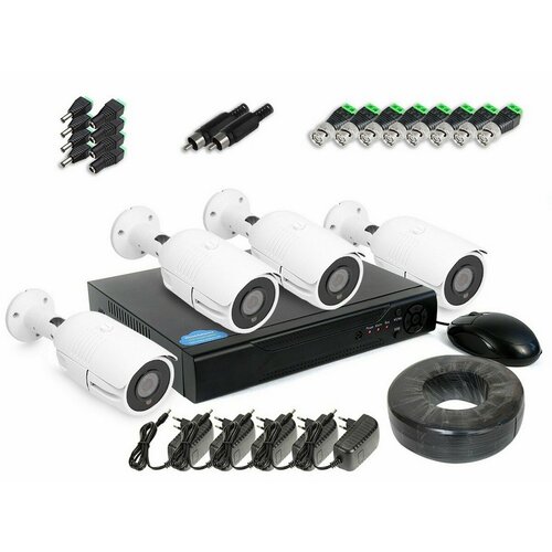 Готовая система уличного ip видеонаблюдение 4k-8mp KDM 147-A8 и SKY-2704-8M - видеонаблюдение уличное ночное для дома 3357800₽