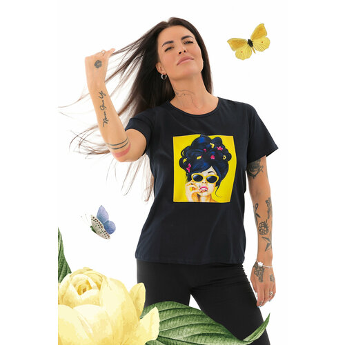 фото Футболка ivdt37, размер 42-44, черный