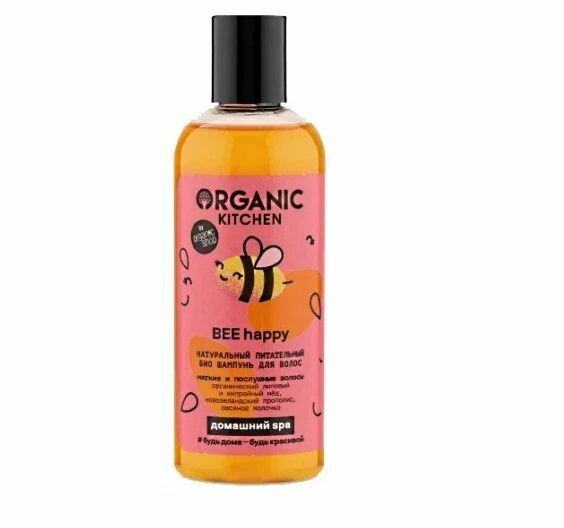 Шампунь для волос Organic Kitchen BEE happy Натуральный питательный, 270мл х 1шт